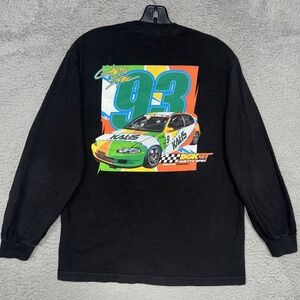 DGK Josh Kalis Ghetto Spec 93 Shirt Size M‎ Black Honda Civic 2-Side Long Sleeve